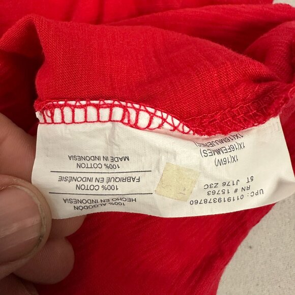 Just My Size Red Short Sleeve Polo Shirt Womens Plus IX (16W) 100% Cotton - Picture 4 of 5